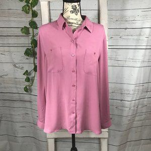 Ann Taylor Button Down Shirt Loft Light Pink